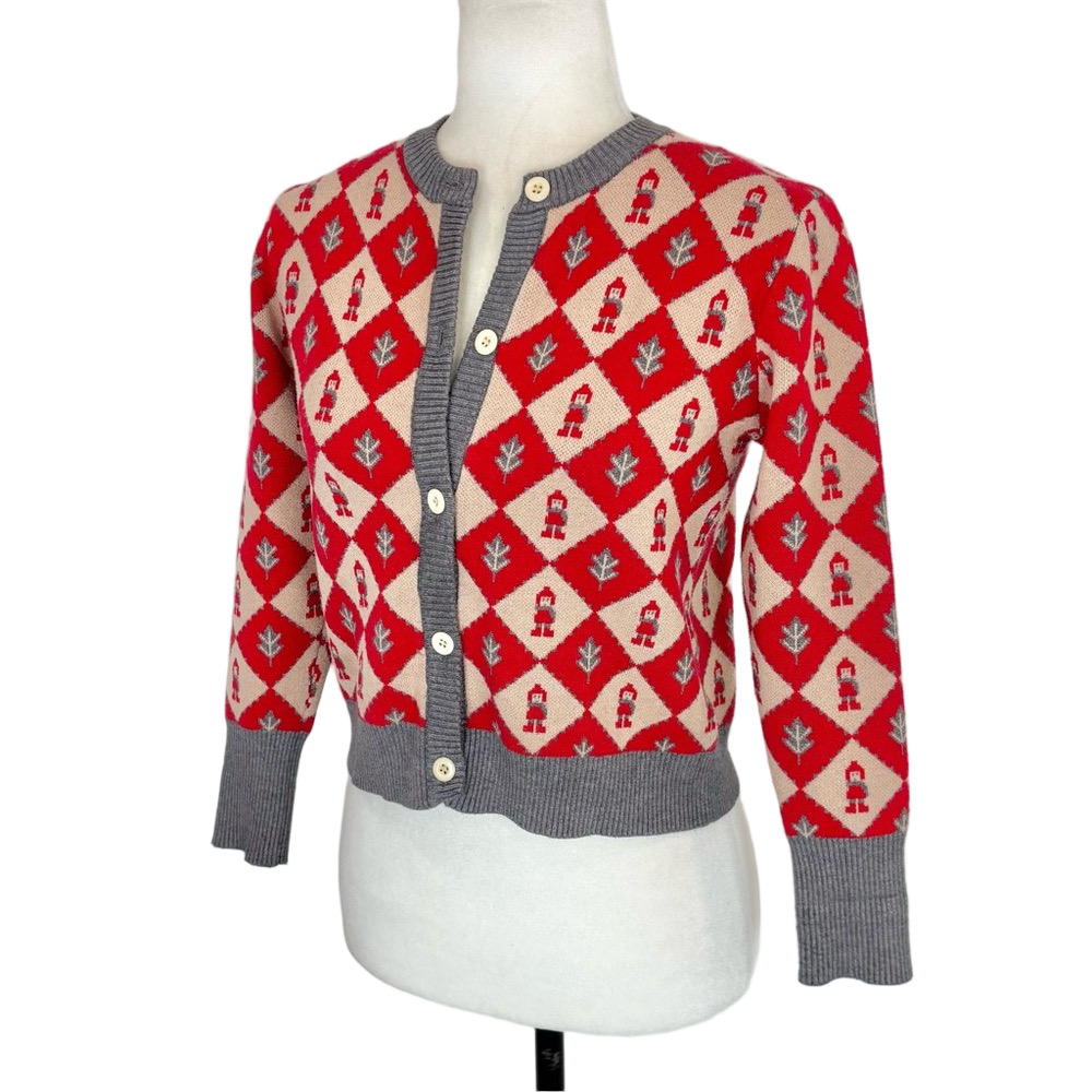 Checkered short cardigan